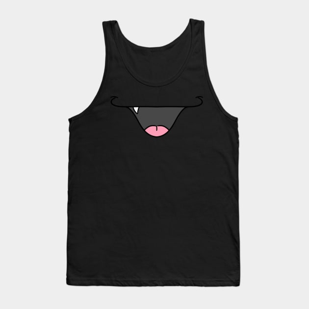 Anime Cat Mouth - Face Mask Tank Top by PorinArt